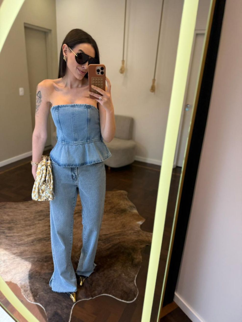 Tomara que Caia Jeans Peplum - Com Cinto 