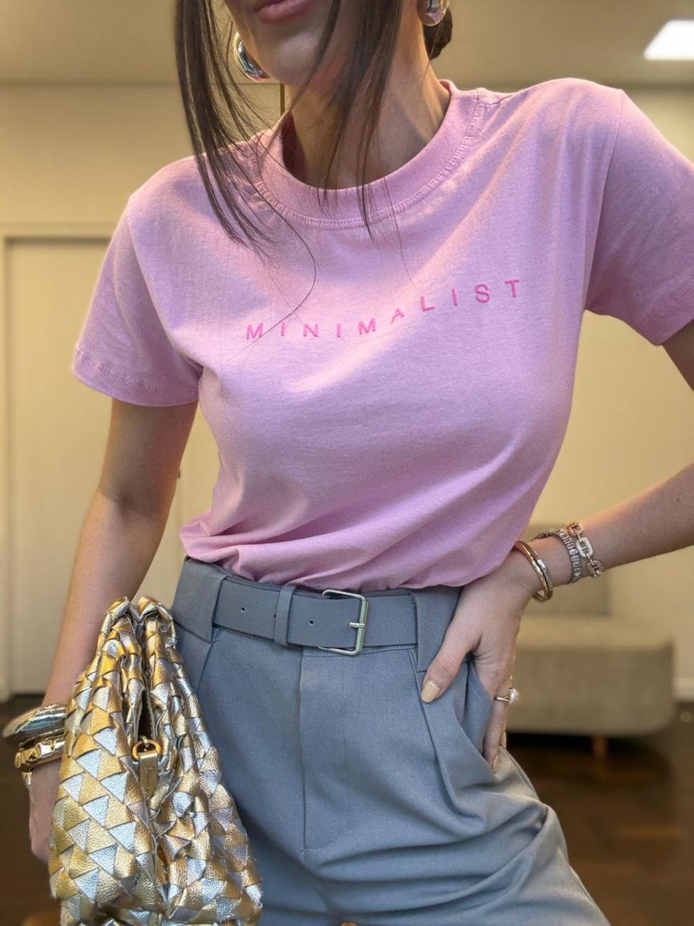 T-shirt Minimalist - Rosa Bebê