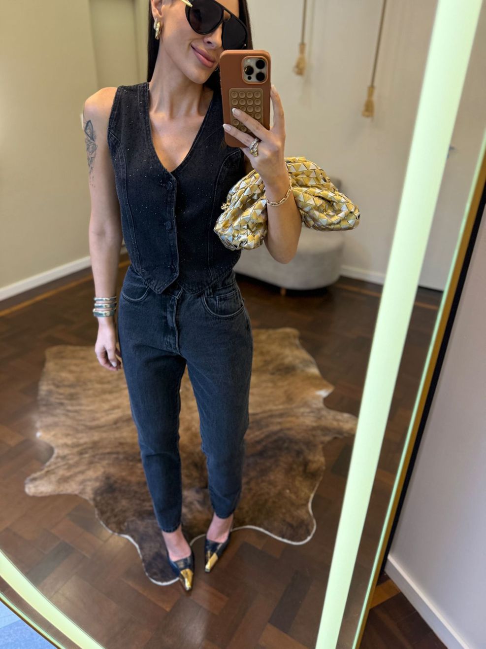 Colete Jeans Black Hotfix 