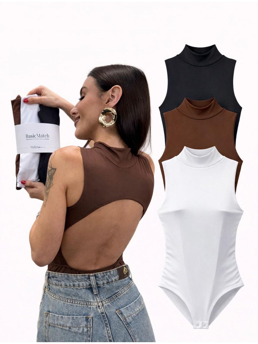 KIT BASICMATCH | 3 Bodys Abertura Costas 