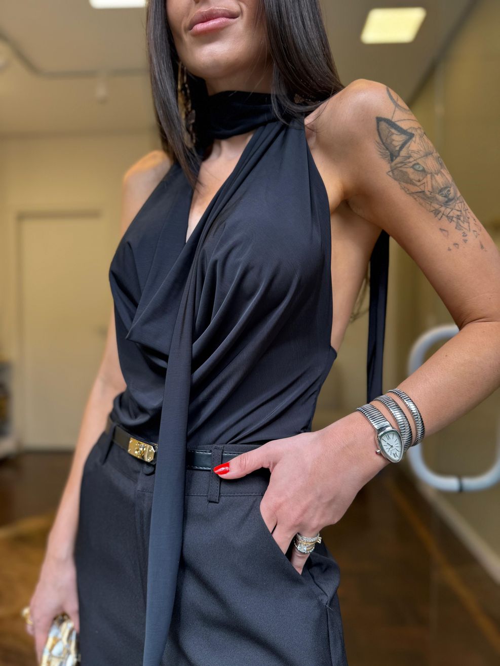 Blusa Frente Única Fluit - Preta