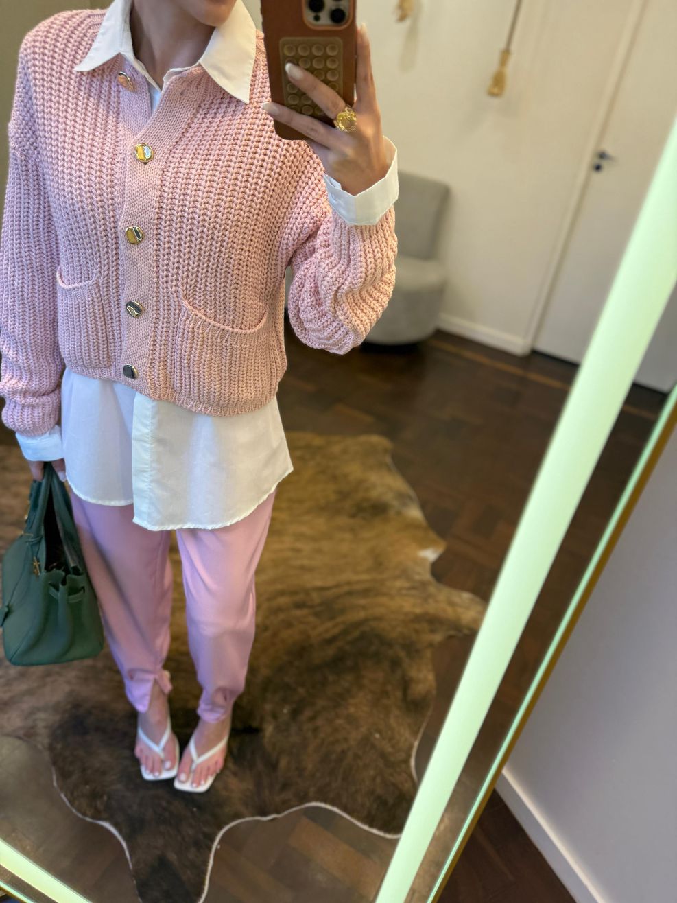 Calça Alfaiataria Cenoura Zíper - Rosa Bebê 