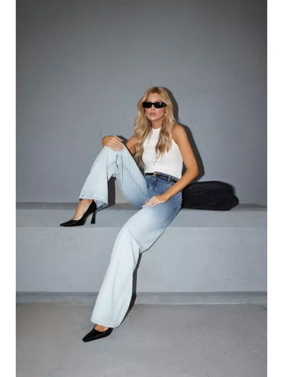 Calça Jeans Reta Lavagem Degradê 
