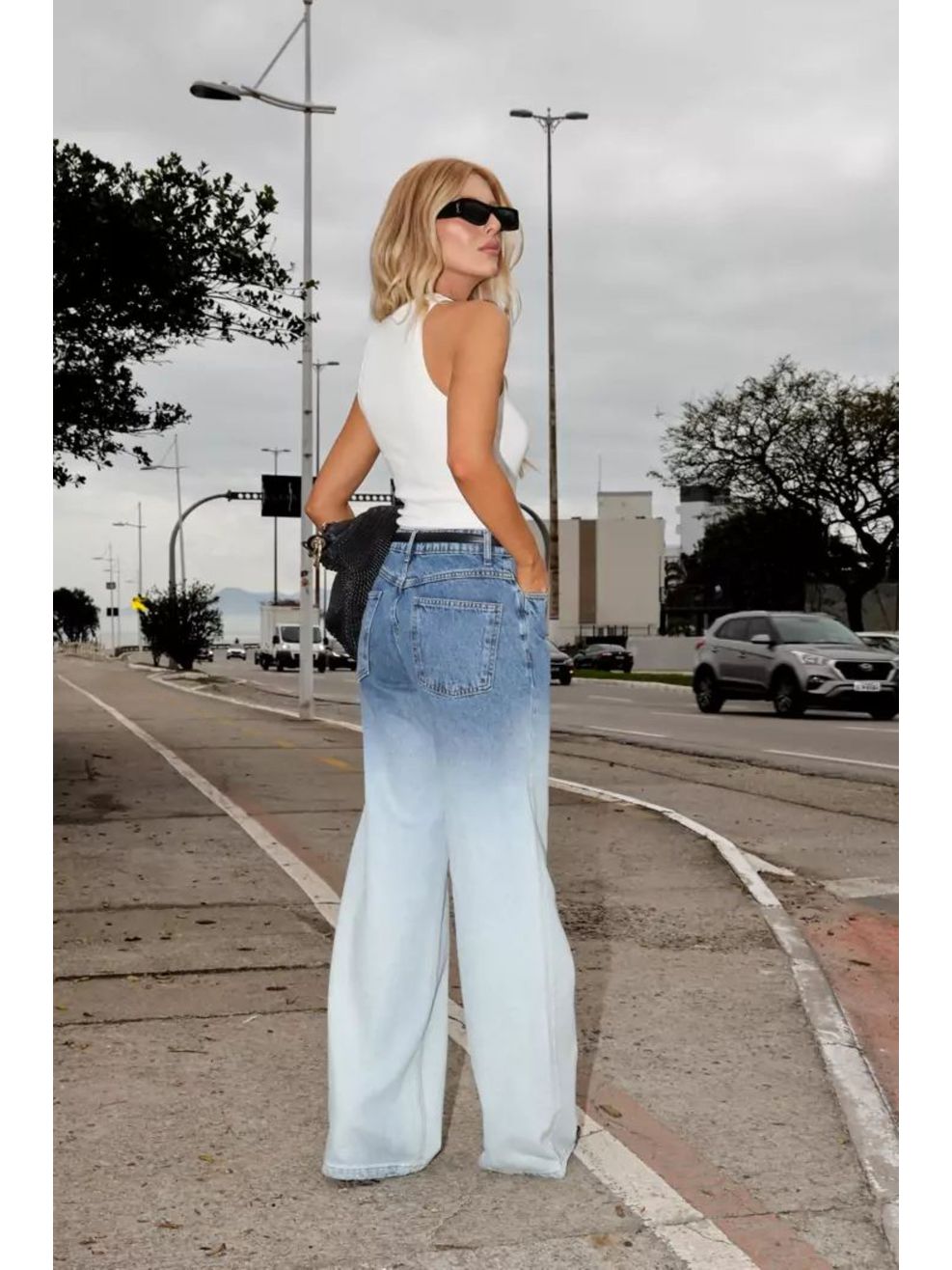Calça Jeans Reta Lavagem Degradê 