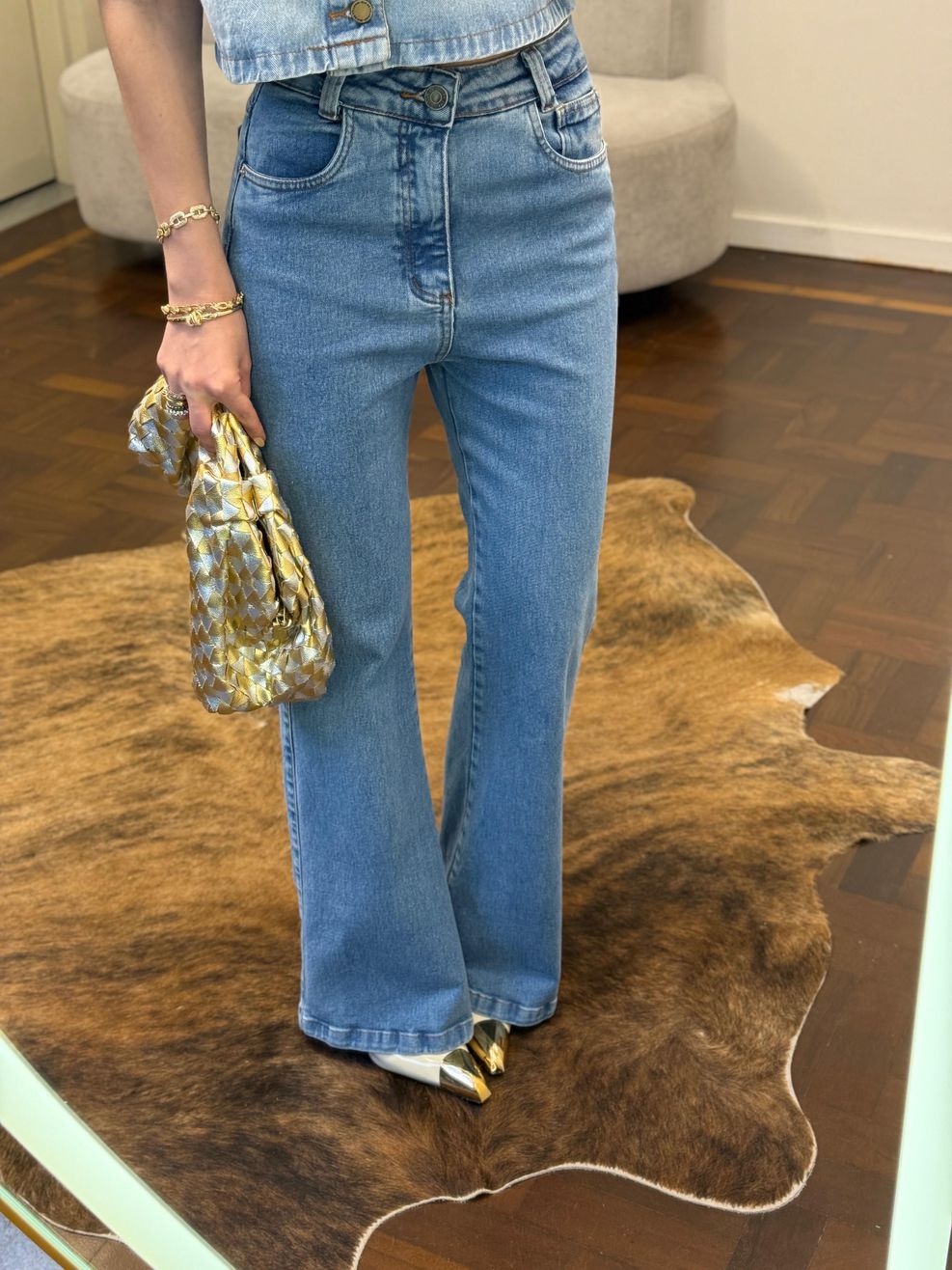 Calça Jeans Flare 1% Elastano Donna