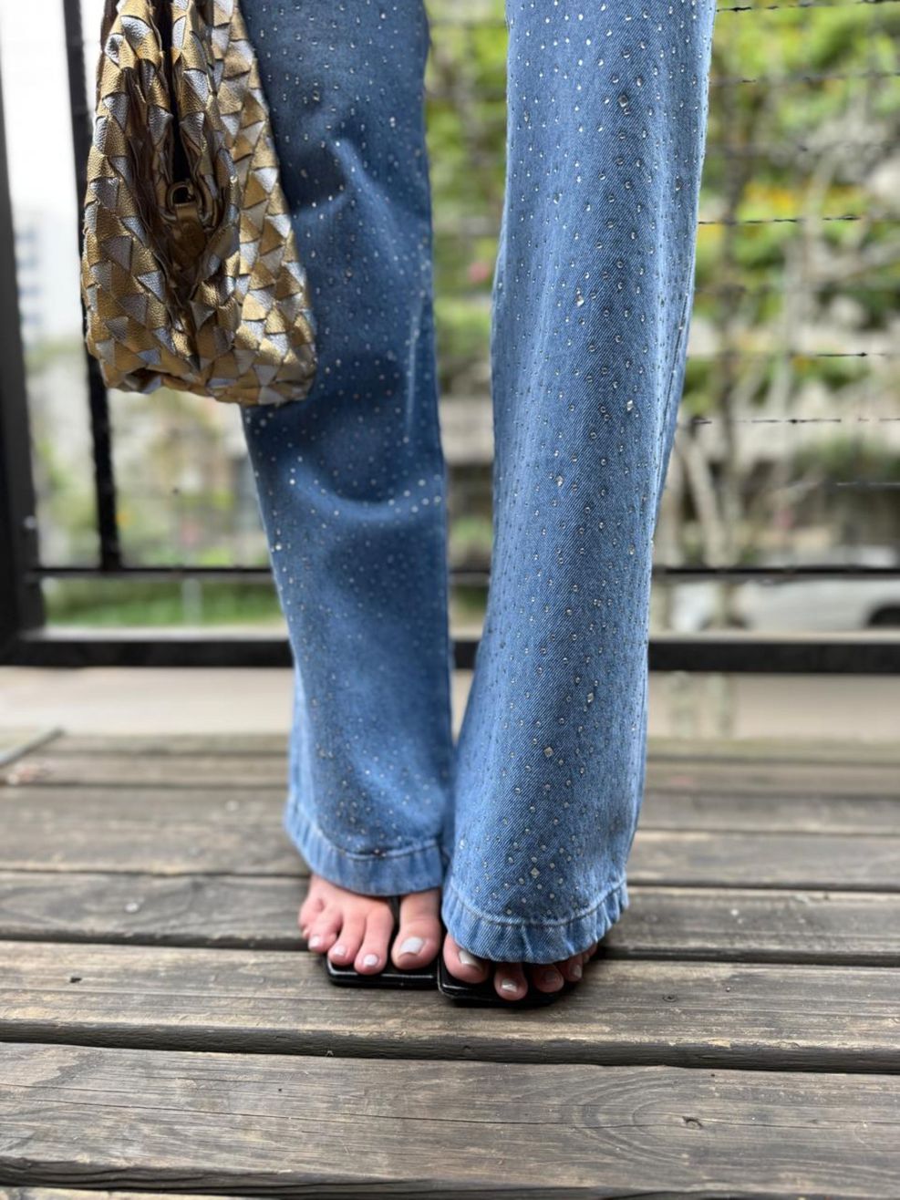 Calça Jeans Wide Hotfix 