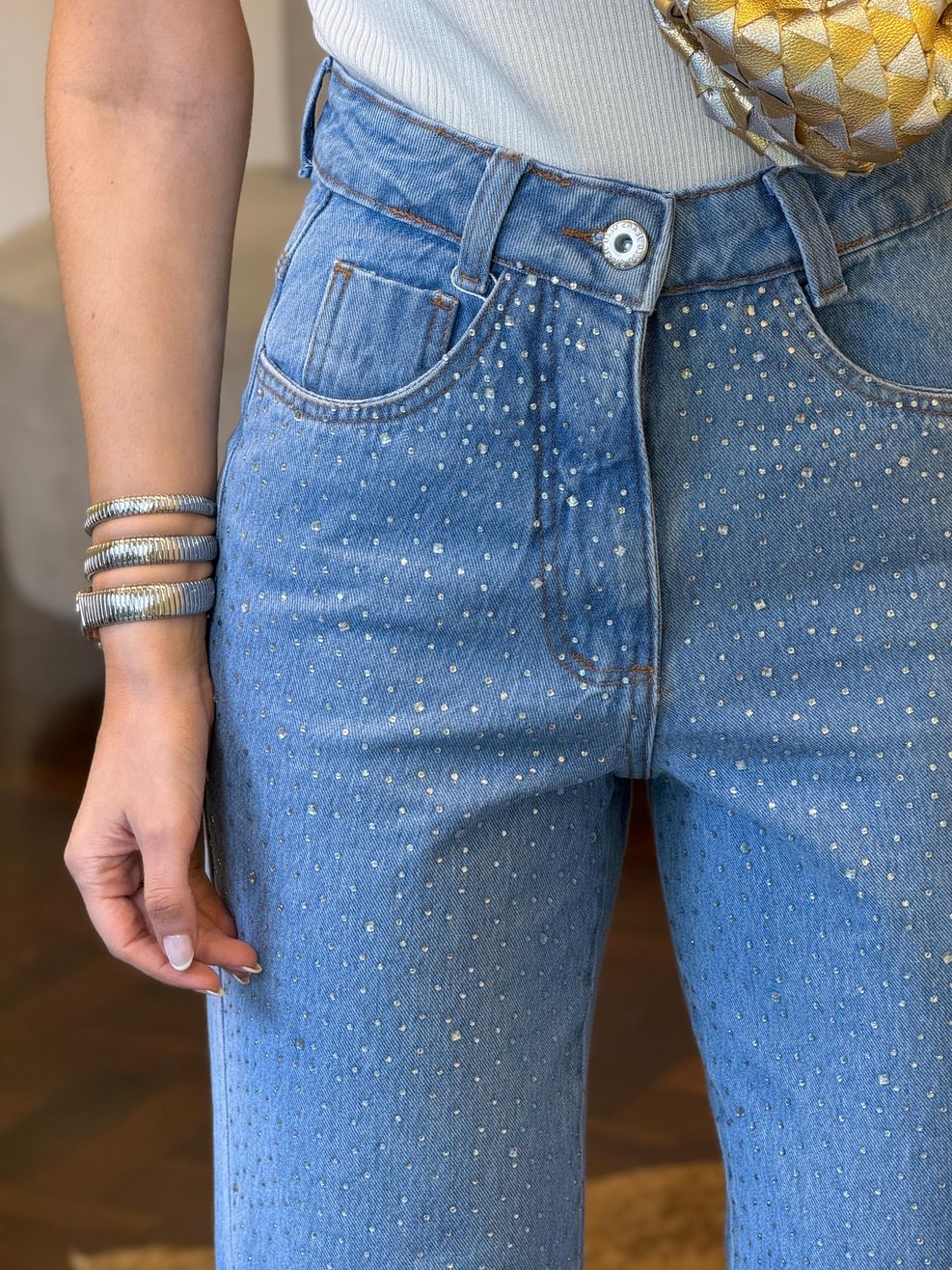 Calça Jeans Wide Hotfix 