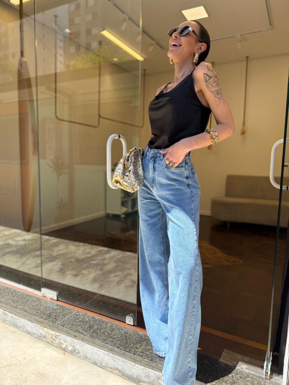 Regata Cetim Degagê - Preta