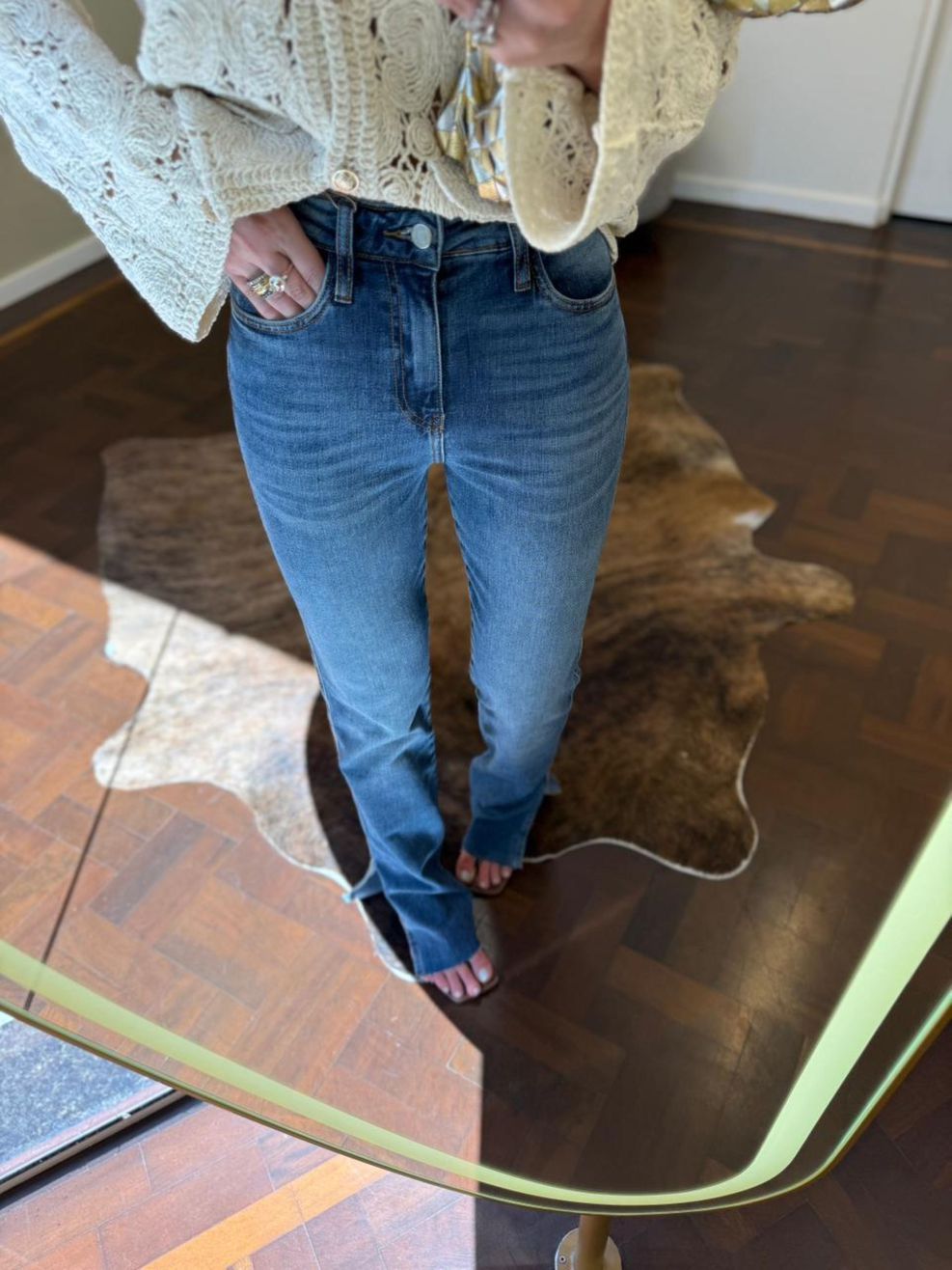 Calça Jeans Luana - Wide Comfy Barra a Fio