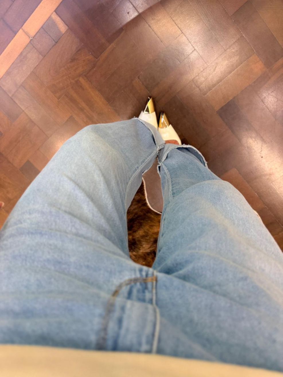 Calça Jeans Wide Barrado