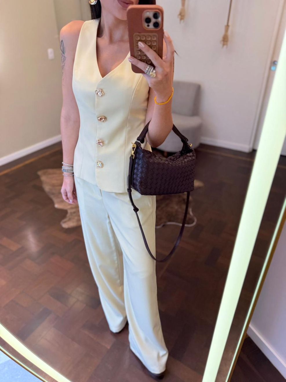 Conjunto Alfaiataria Cora - Amarelo Manteiga 