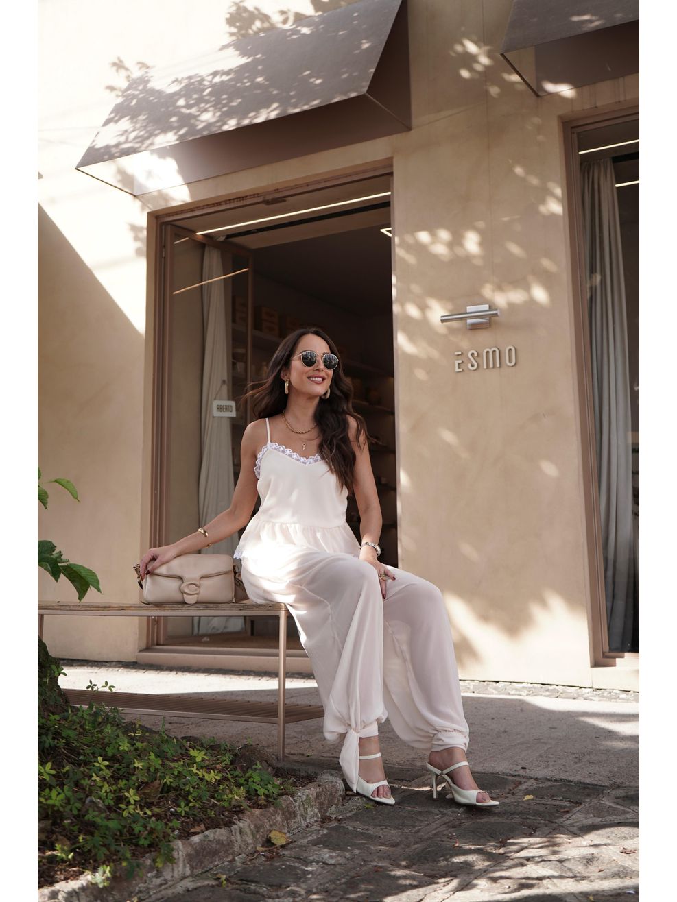 Conjunto Sophie Crepe de Seda - Creme 