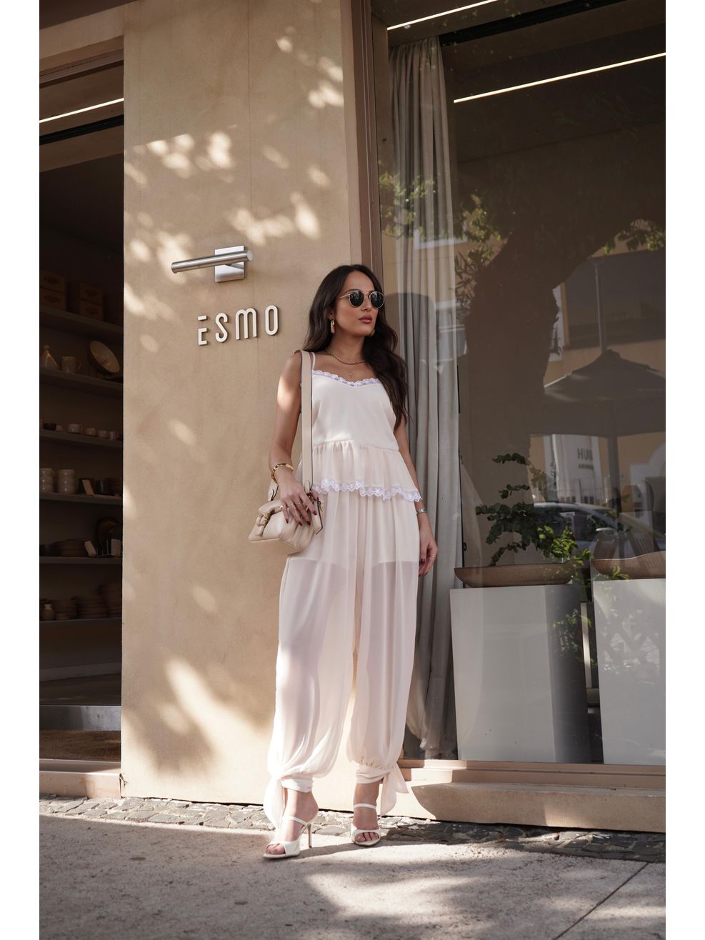 Conjunto Sophie Crepe de Seda - Creme 