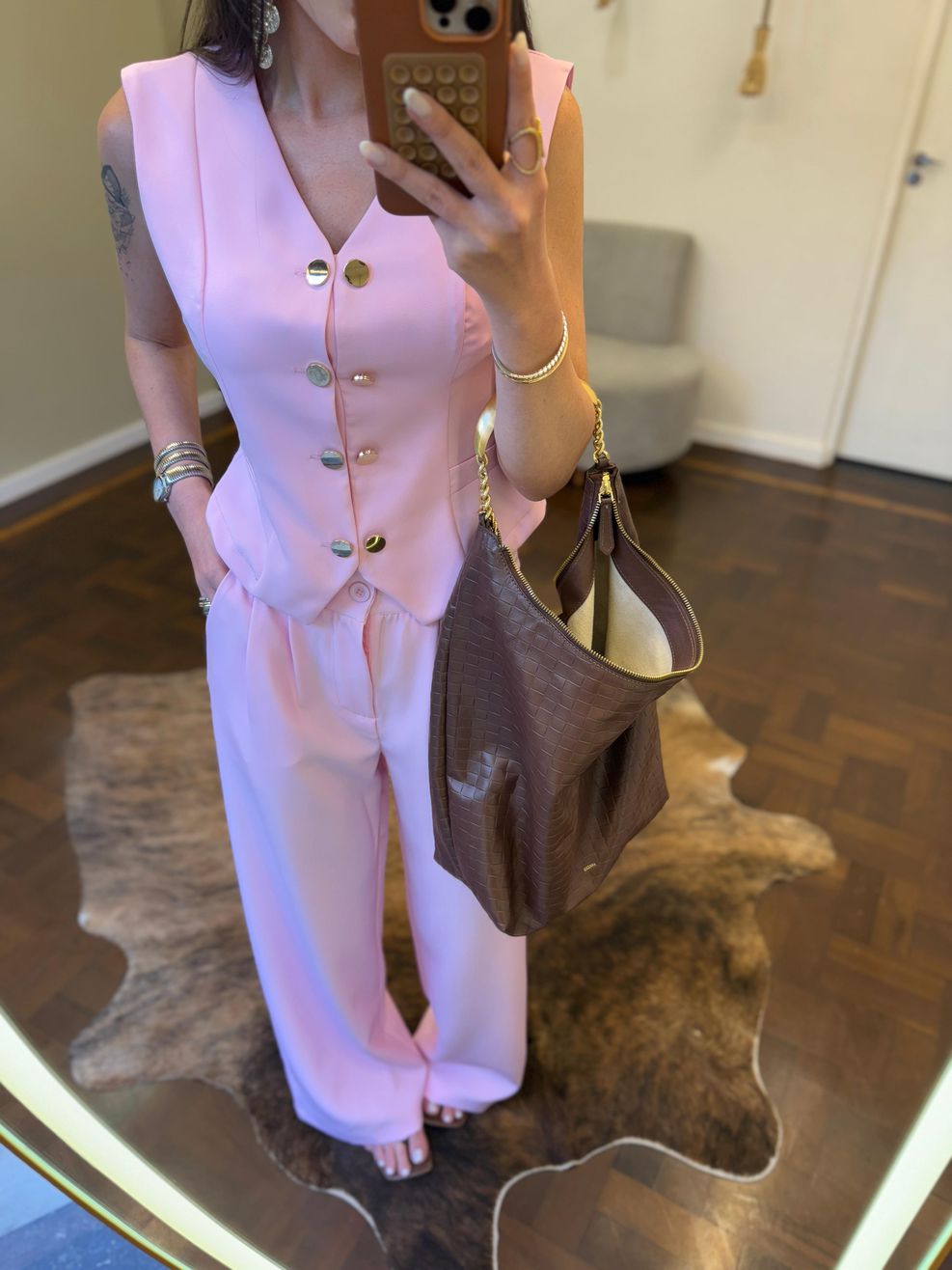 Conjunto Alfaiataria Zurique - Rosa Bebê 