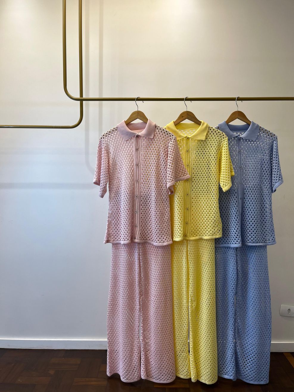 Conjunto Tricot Luísa - Azul Bebê 