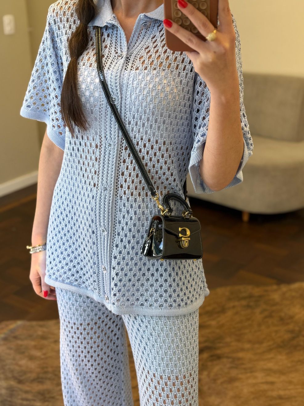 Conjunto Tricot Luísa - Azul Bebê 