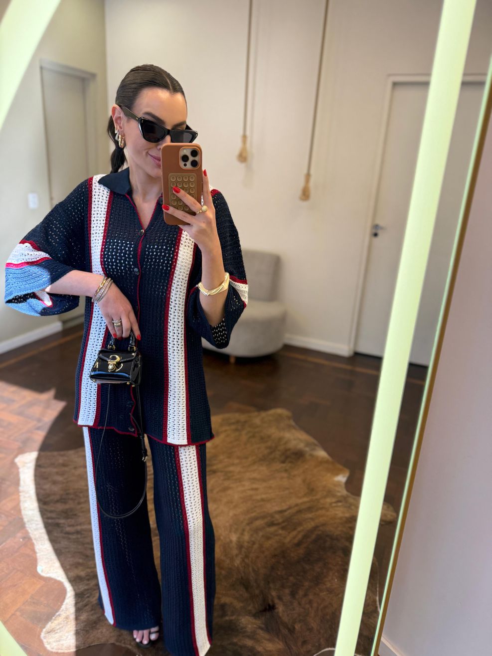 Conjunto Tricot Louise - Azul Marinho 