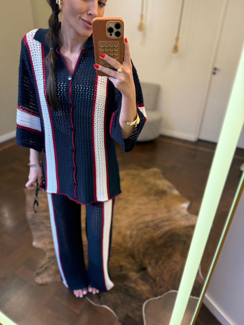 Conjunto Tricot Louise - Azul Marinho 