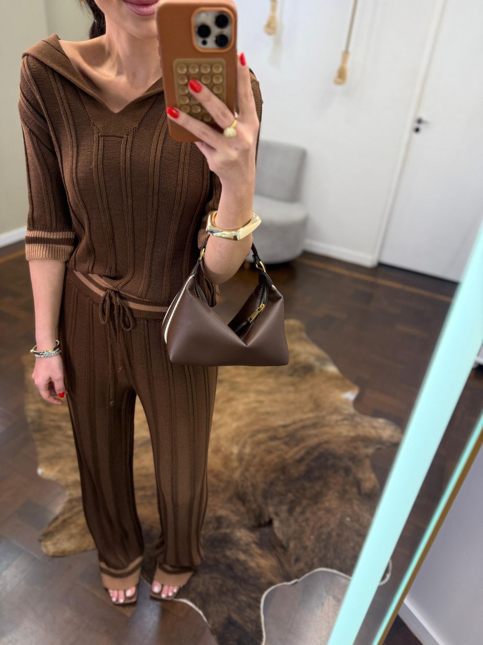 Conjunto Polo Emília - Marrom
