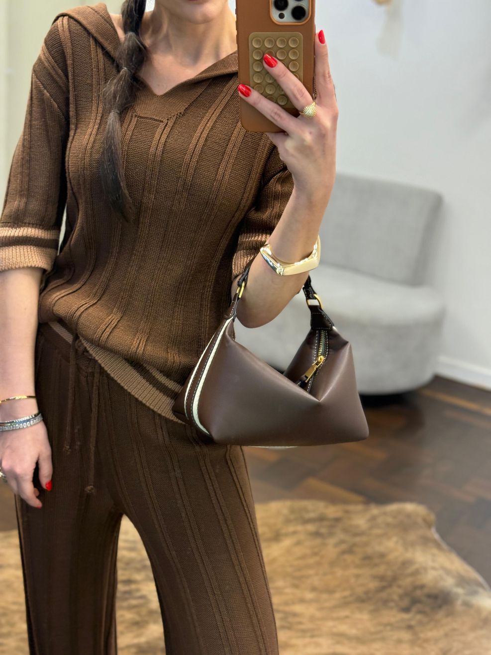 Conjunto Polo Emília - Marrom