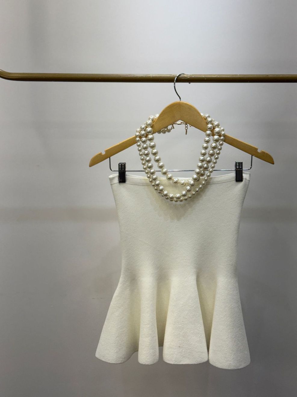 Tomara que Caia Tricot Peplum - Off White