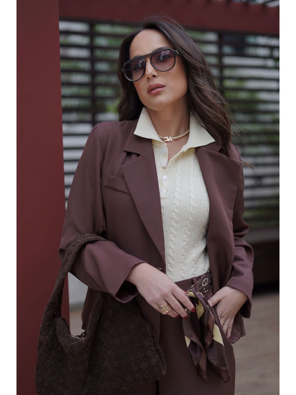 Conjunto Alfaiataria Lya - Marrom 