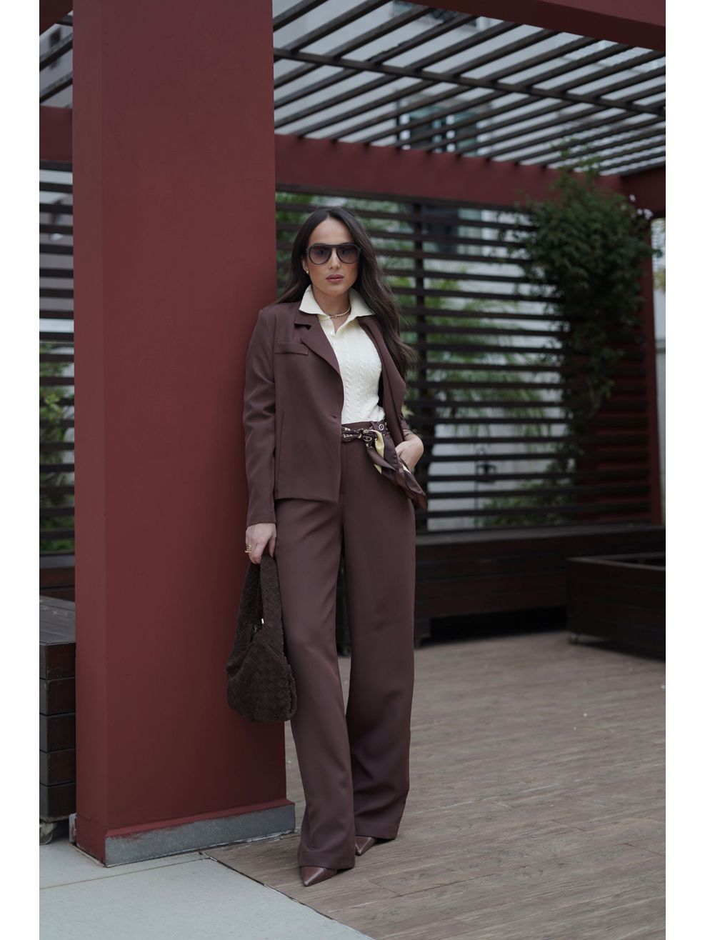 Conjunto Alfaiataria Lya - Marrom 