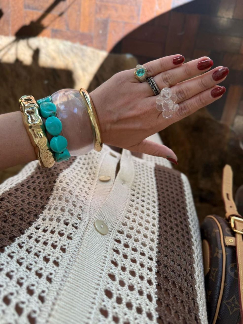 Conjunto Tricot Trabalhado Listras Largas Verticais