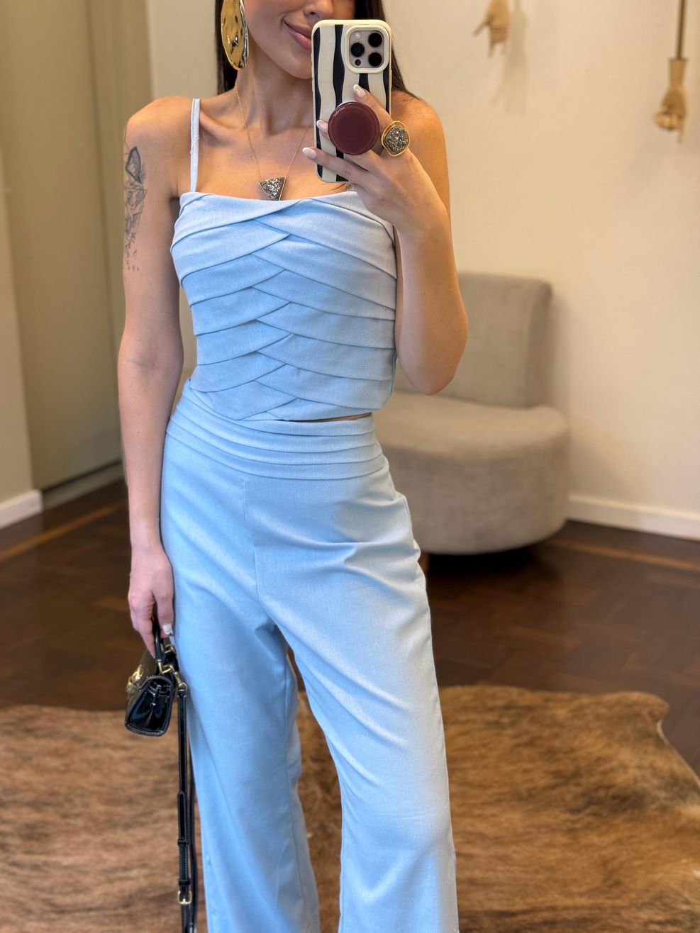 Conjunto Alfaiataria Martina - Azul Bebê 