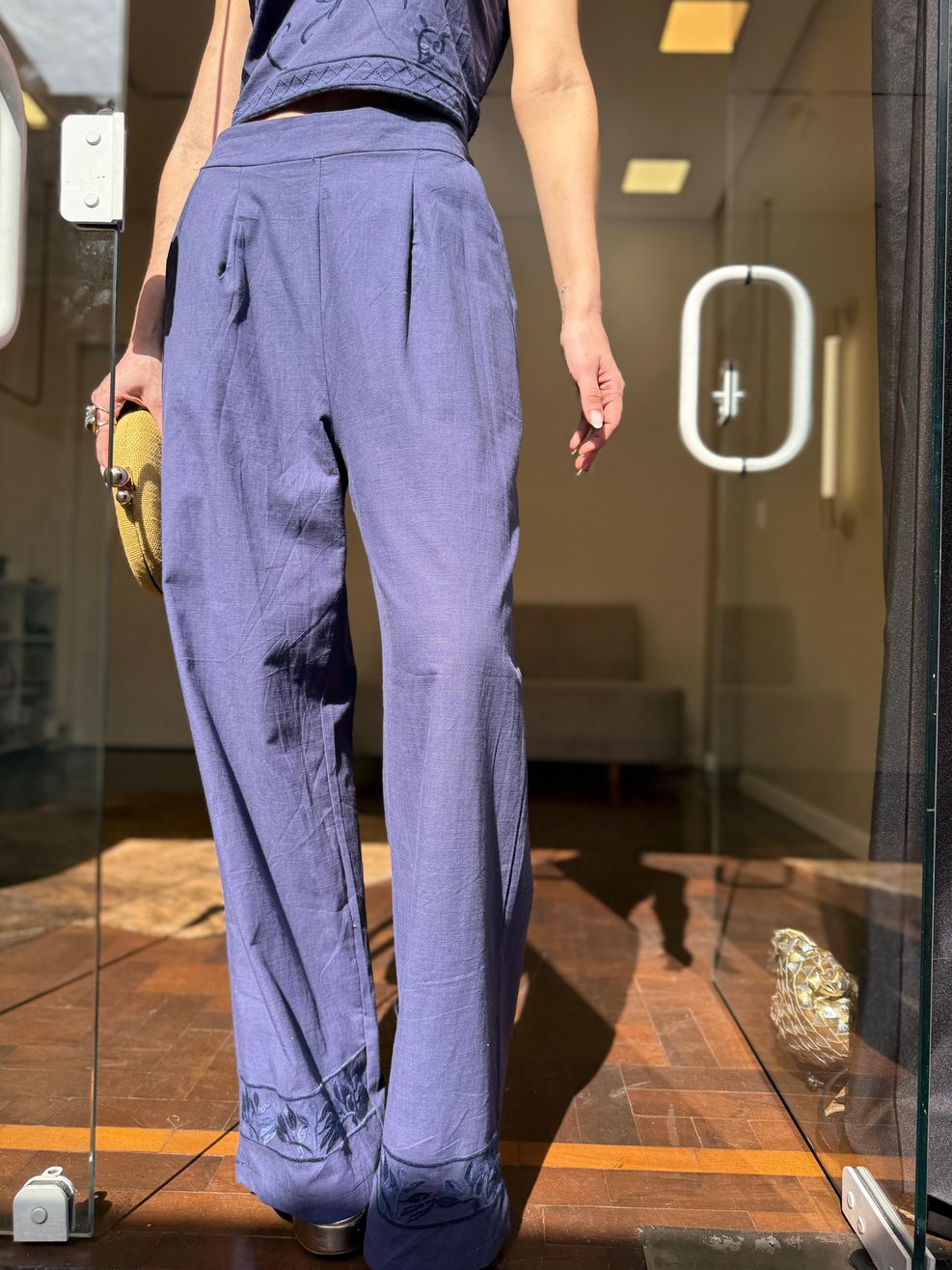 Conjunto Alfaiataria Bordado Olympia - Azul Marinho