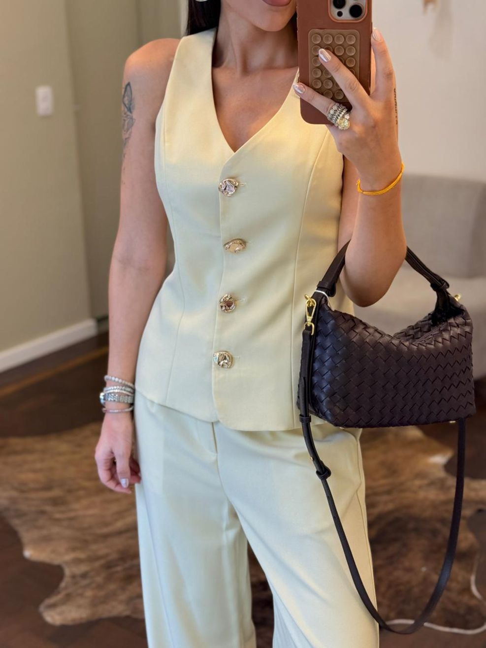 Conjunto Alfaiataria Cora - Amarelo Manteiga 