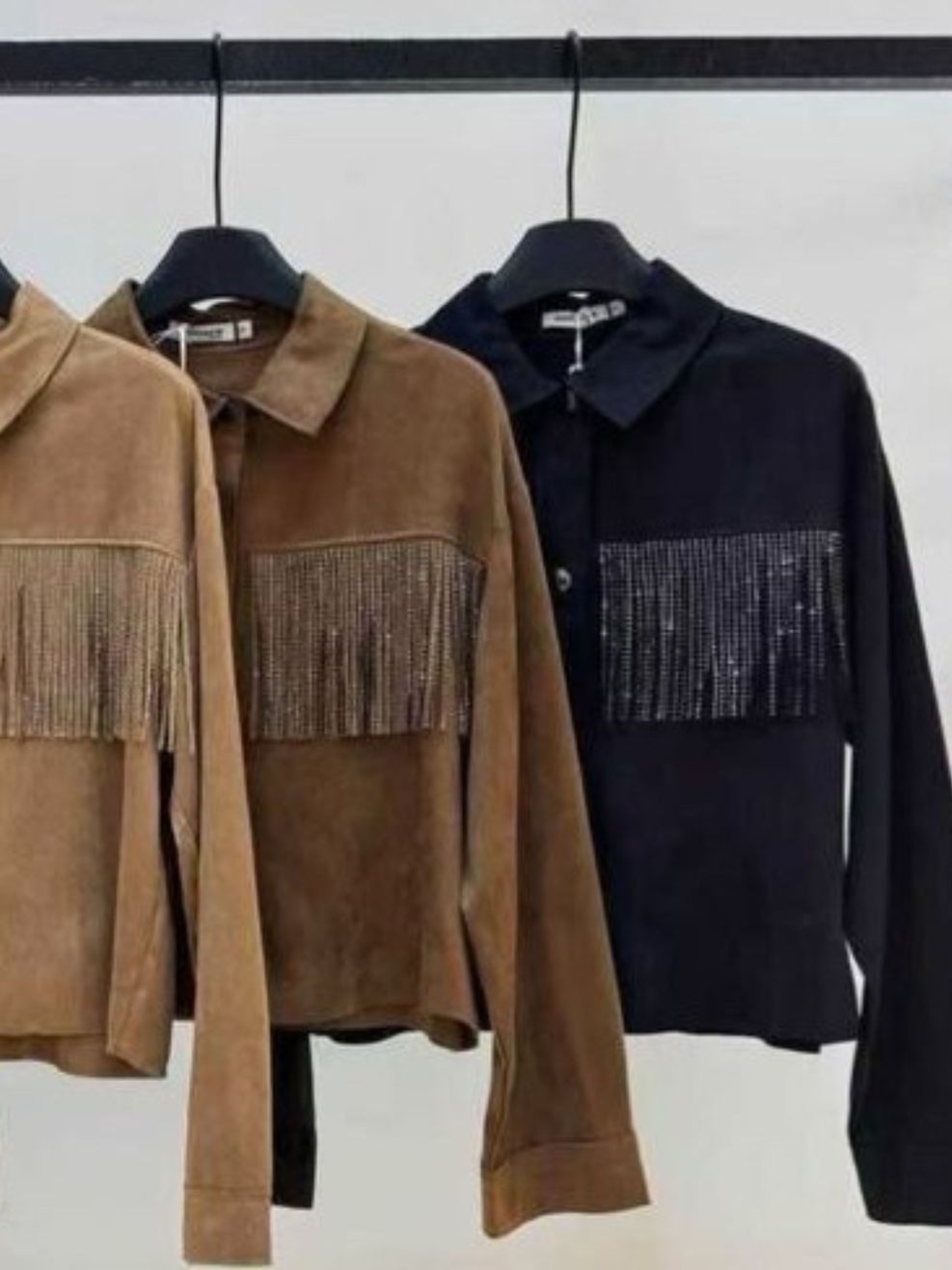 Jaqueta Franja Suede - Marrom