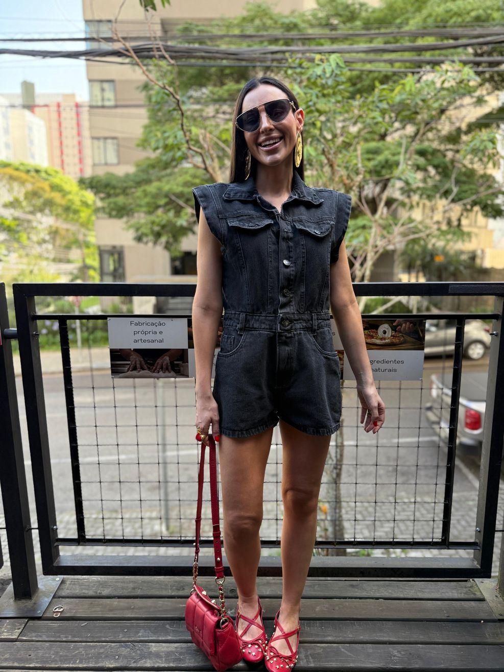 Macaquinho Jeans Estonado Black