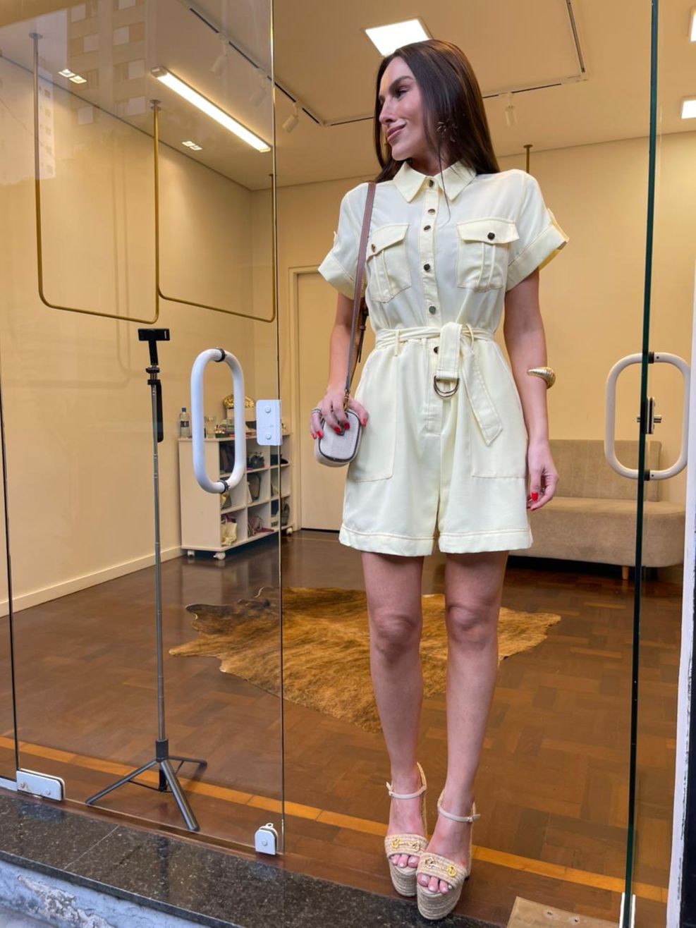 Macaquinho Alfaiataria Estética Utilitária - Amarelo Manteiga