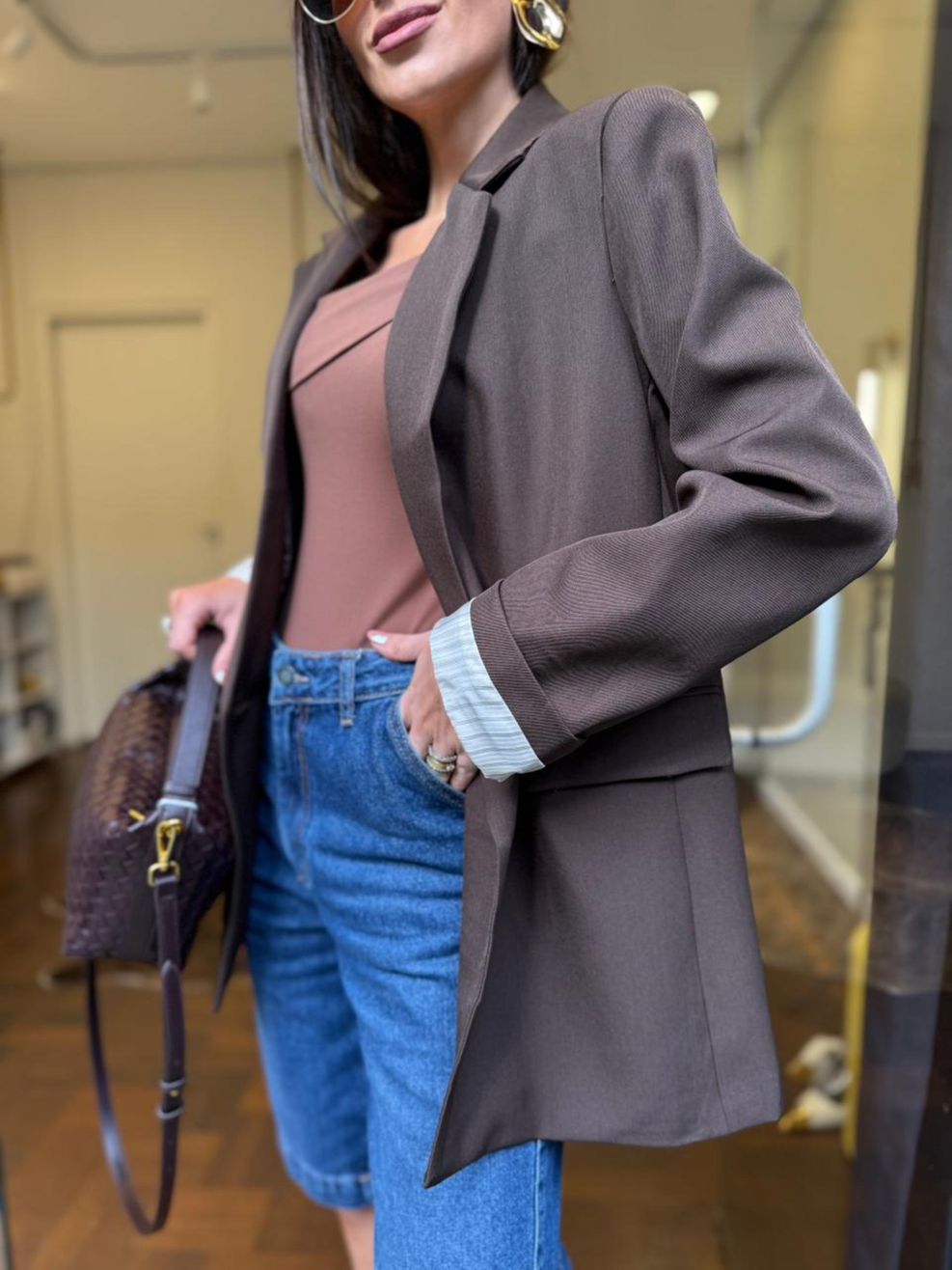 Blazer Alfaiataria Urbane - Marrom Café 