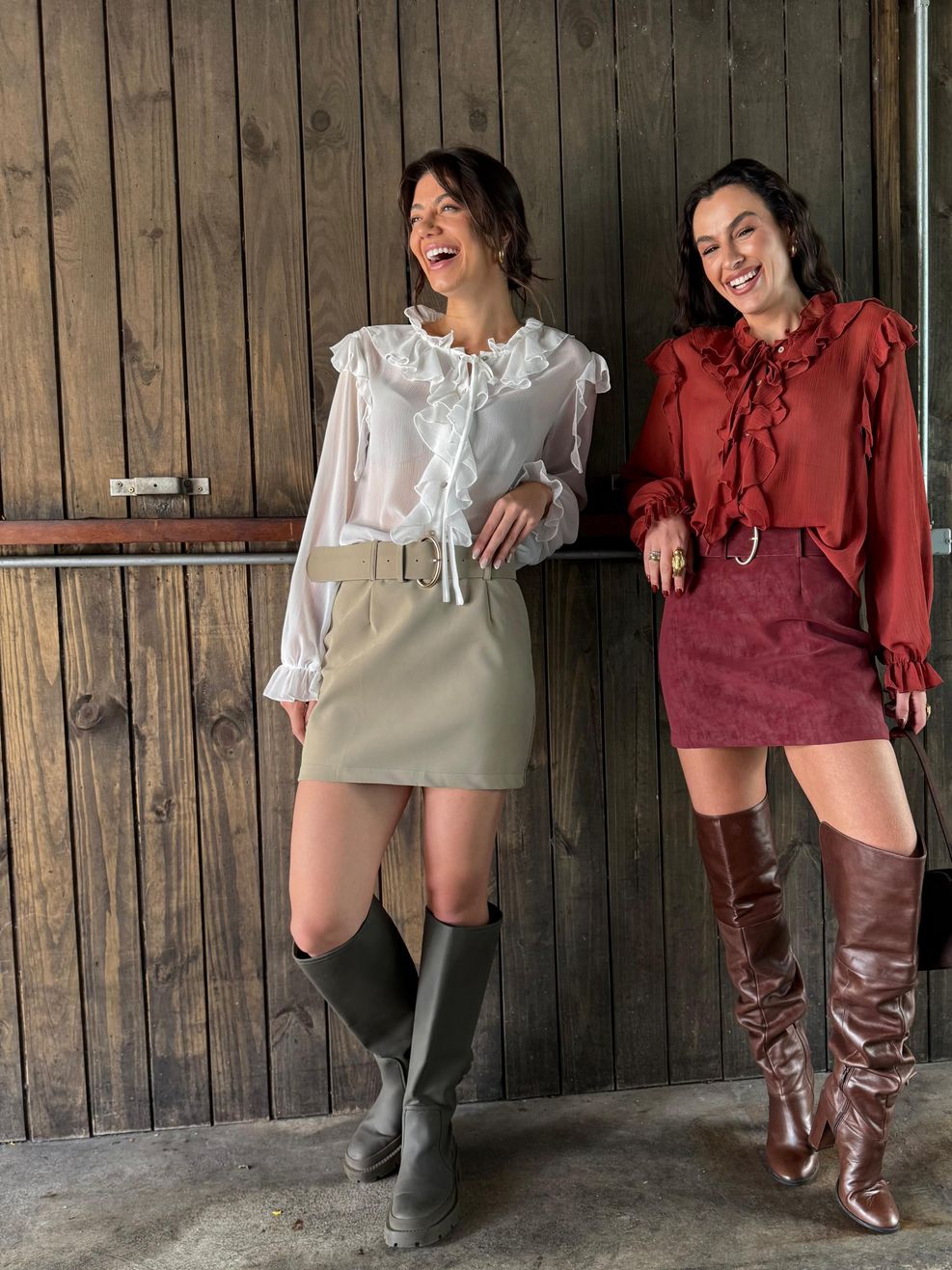 Saia Chamois Emborrachado - Cinto Largo Gelo