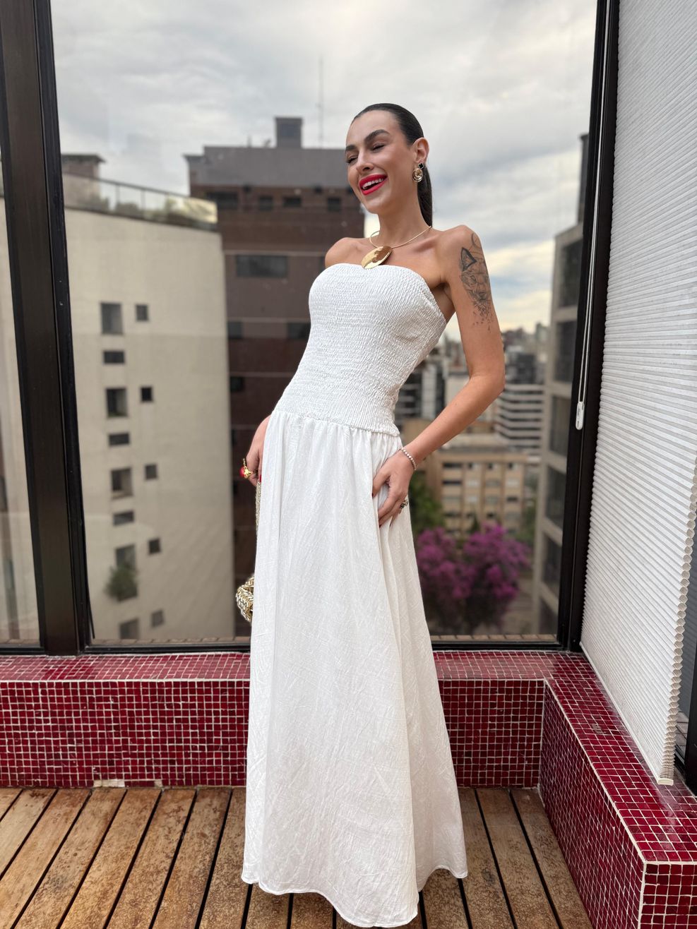 Vestido Longo Tomara que Caia Lastex 