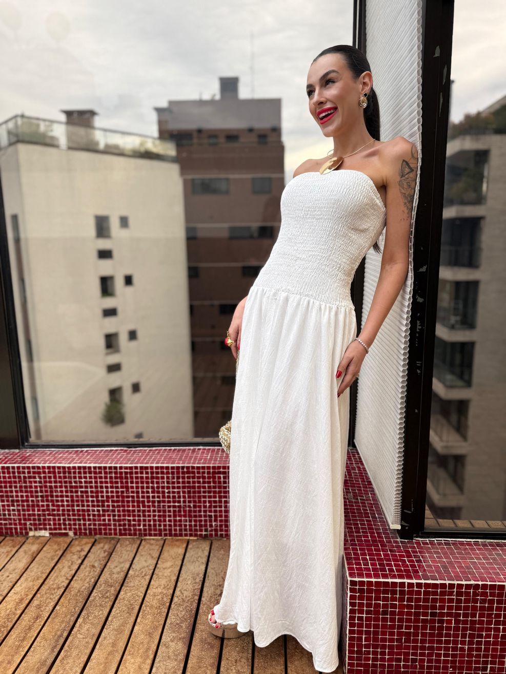 Vestido Longo Tomara que Caia Lastex 