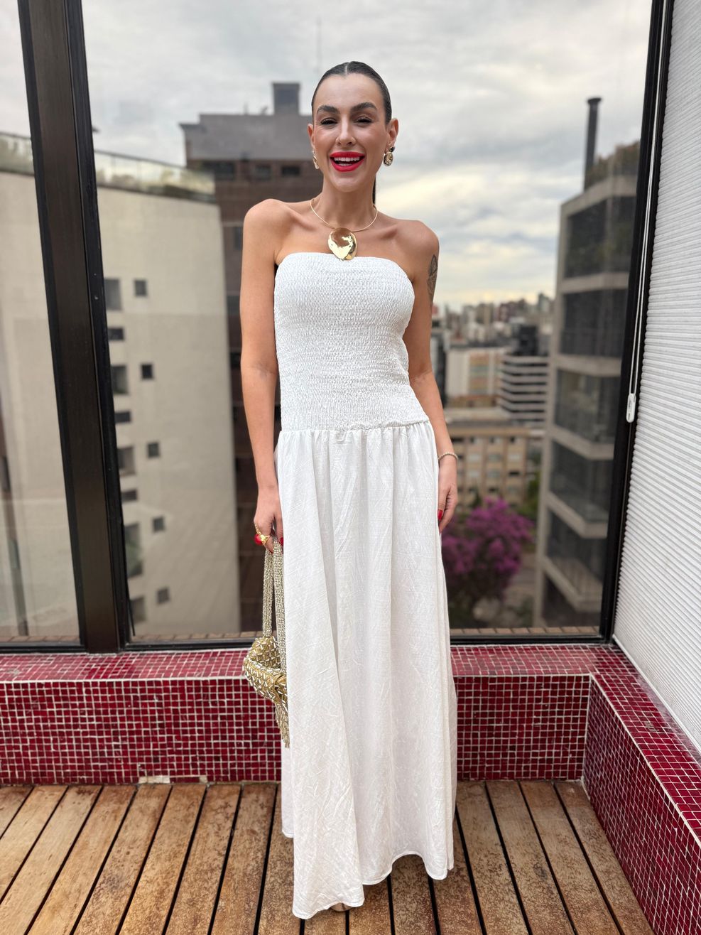 Vestido Longo Tomara que Caia Lastex 