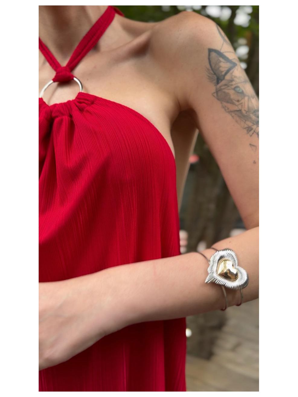 Vestido Red Longo Frente Única Argola 