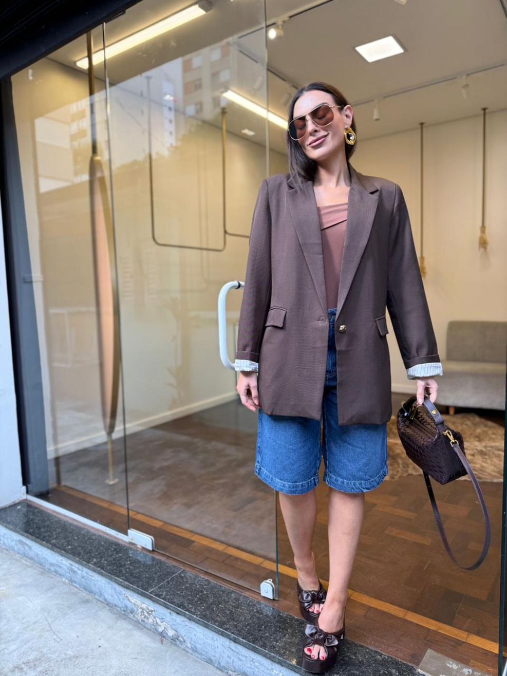 Blazer Alfaiataria Urbane - Marrom Café 