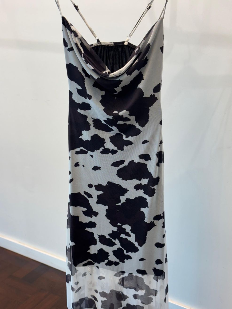 Vestido Alça Tule - Cow Print 
