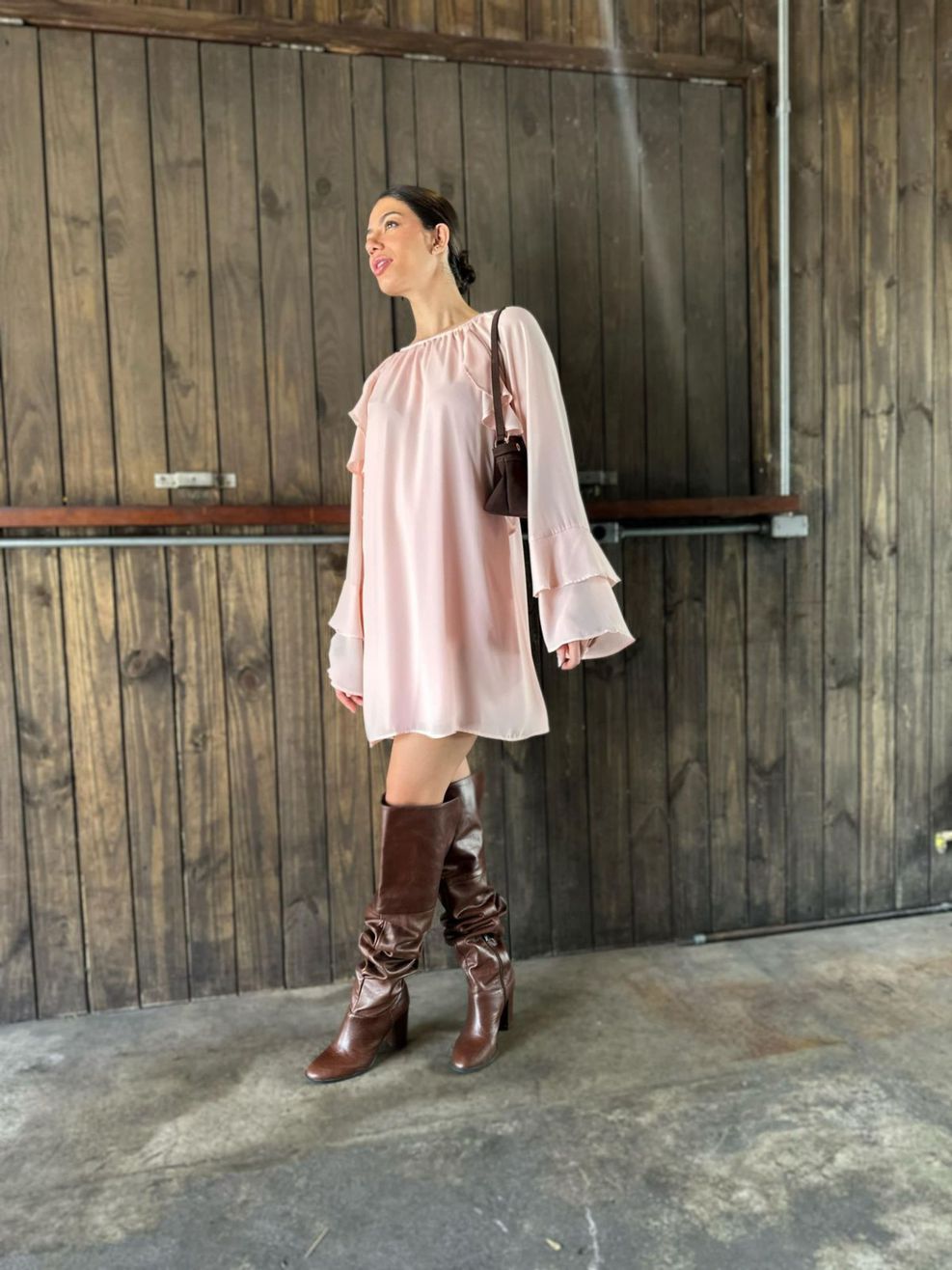 Vestido Curto Fluido Lituânia - Rosa