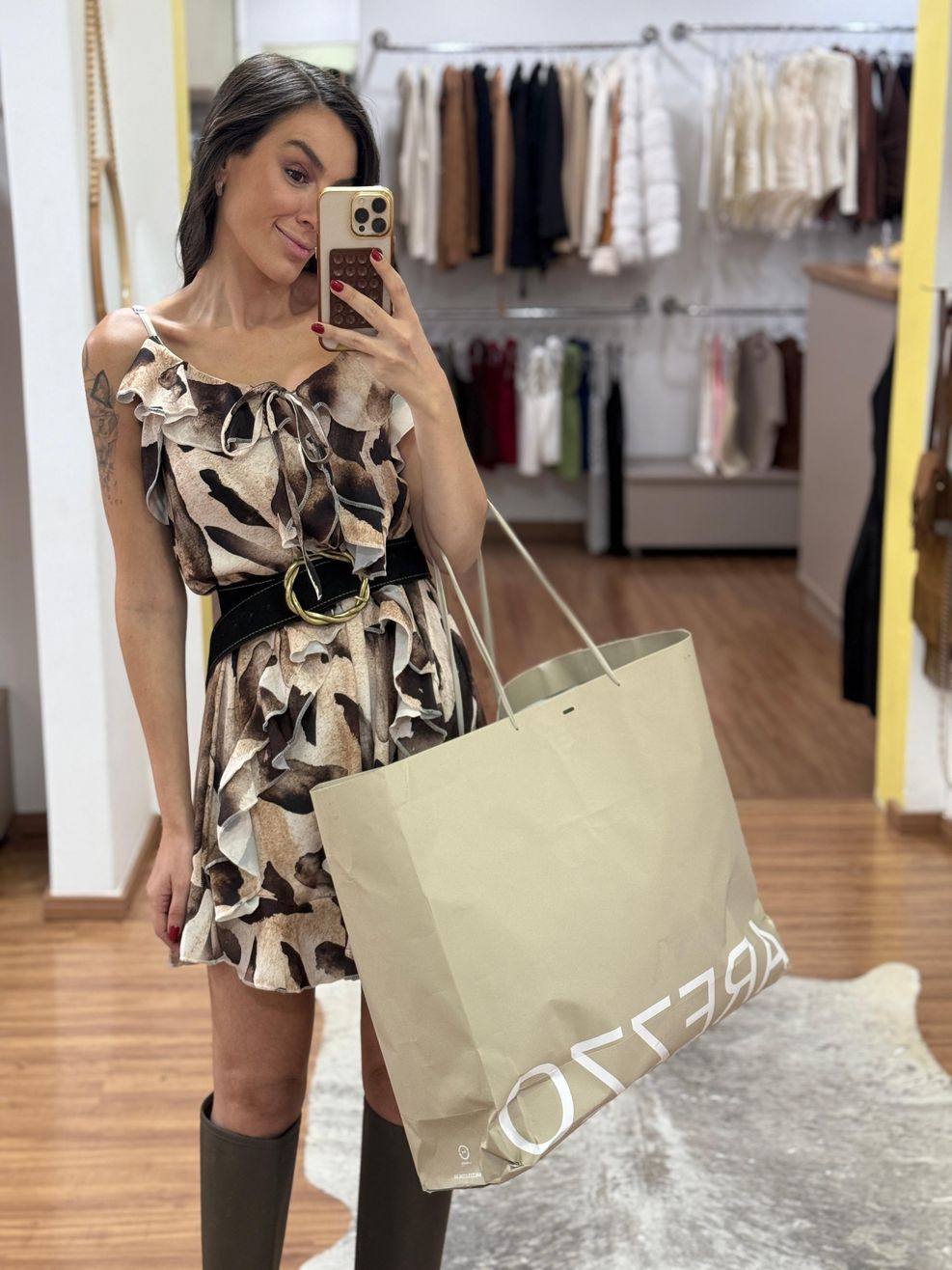 Vestido Curto Cow Print Carol 