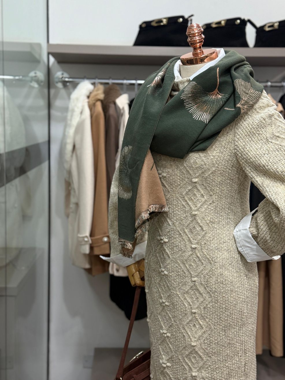 Vestido Tricot Dinamarca - Areia 