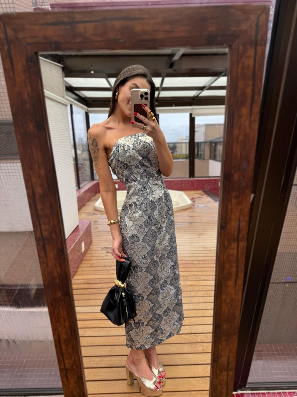 Vestido Alfaiataria Jacquard Luxury - PRATA