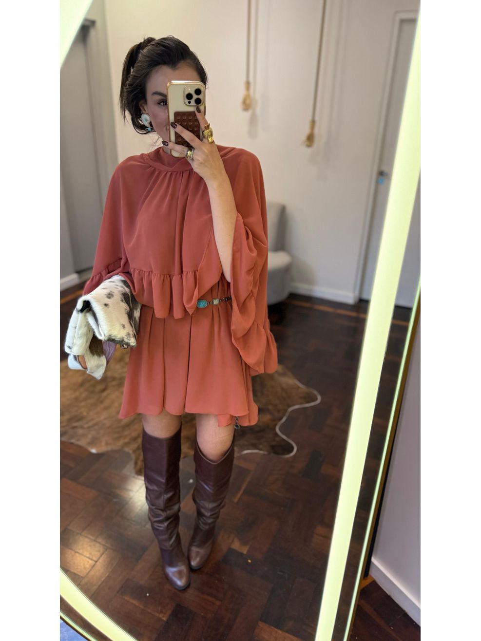 Conjunto Vestido e Capa Chiffon 