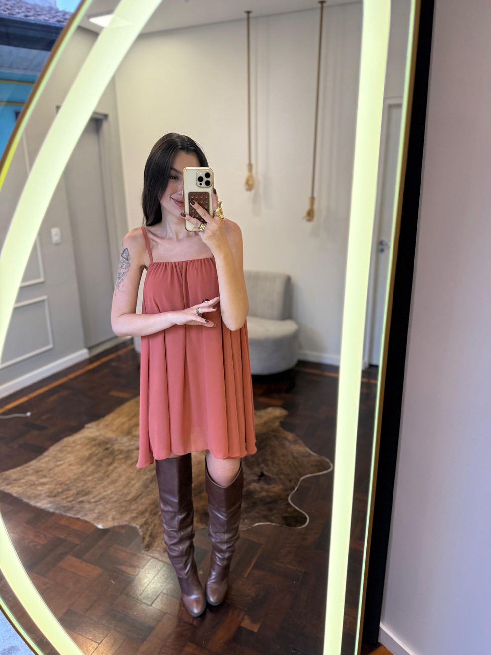 Conjunto Vestido e Capa Chiffon 