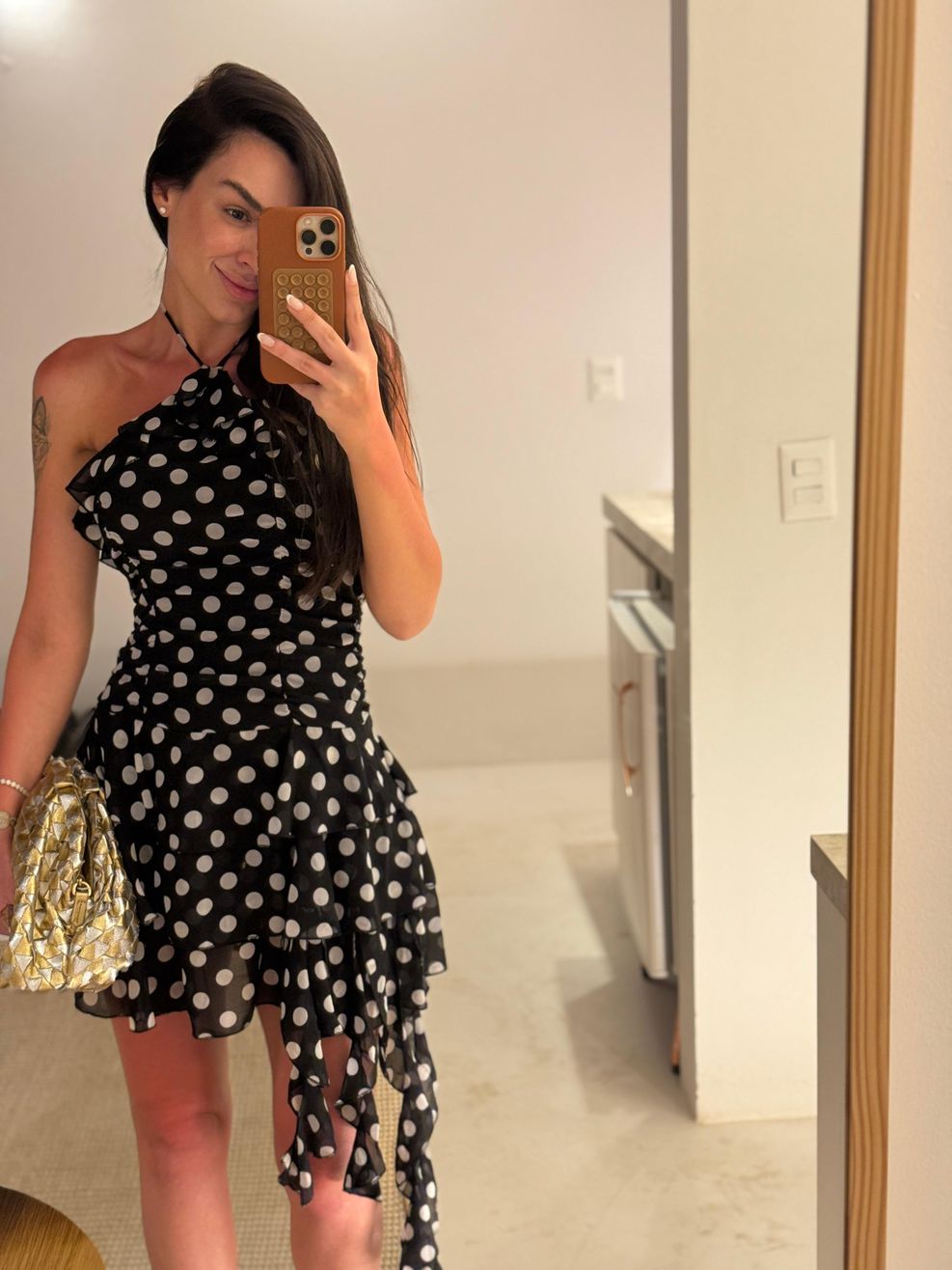 Vestido Poá Curto Patacho 