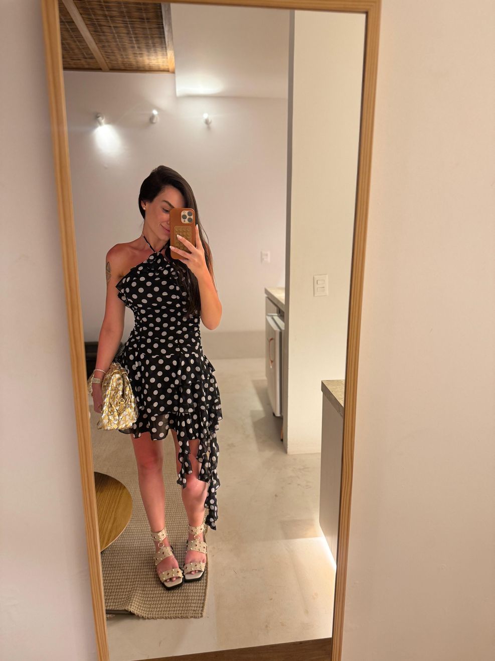 Vestido Poá Curto Patacho 